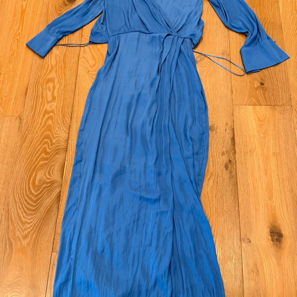 Free People Cornflower Blue Wrap Maxi Dress